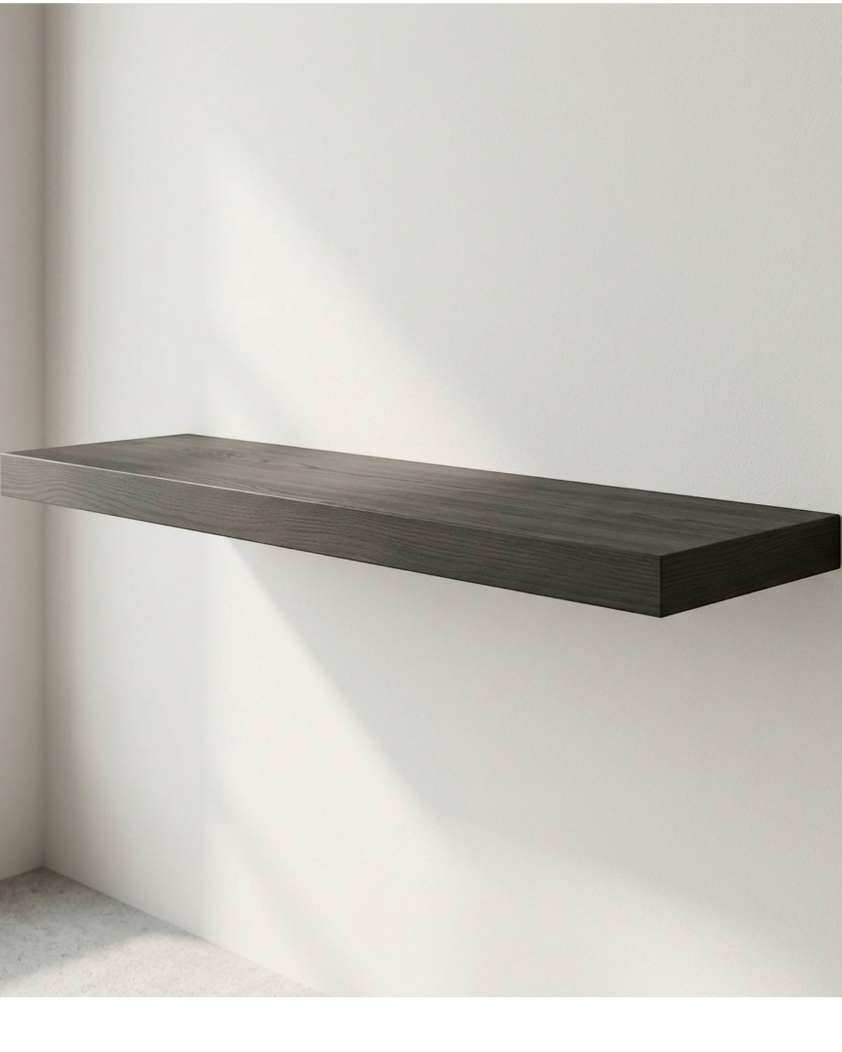 Zmktp Smoked Ash Veneer Floating Shelf Concealed Cleat 75 cm - Lifestyle view