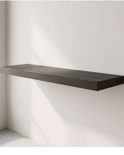 Zmktp Smoked Ash Veneer Floating Shelf Concealed Cleat 75 cm - Lifestyle view
