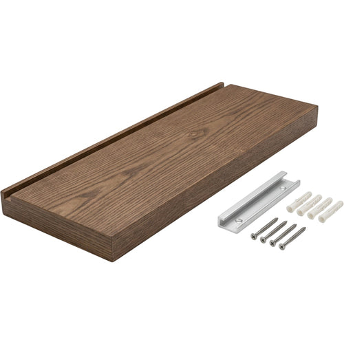 Zmktp Smoked Ash Veneer Floating Shelf Concealed Cleat 75 cm - Product view