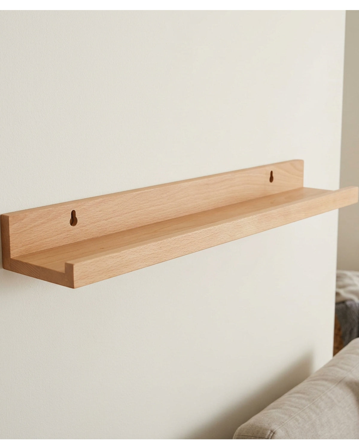 Zmktp Solid Beech Picture Ledge Front Lip Natural 55 cm - Lifestyle view