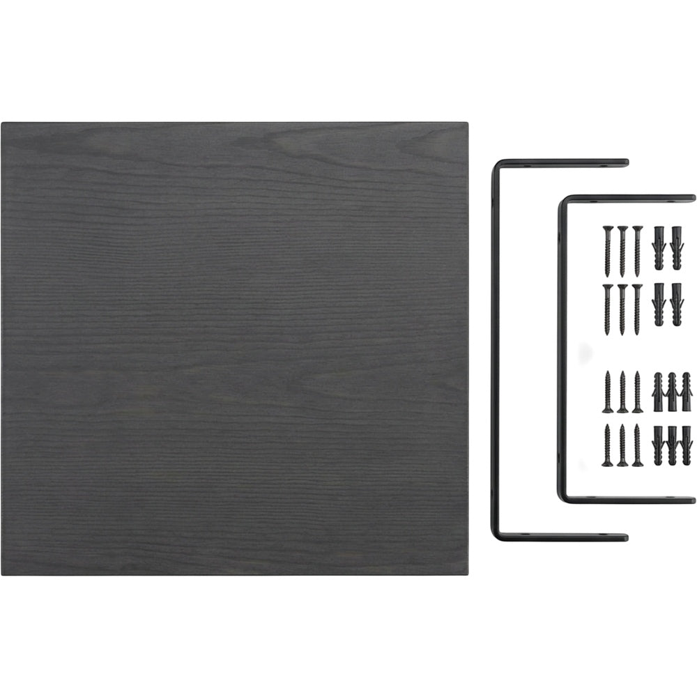 Zmktp Solid Pine Wall Shelf with Two U Brackets Charcoal 90 cm - Product view