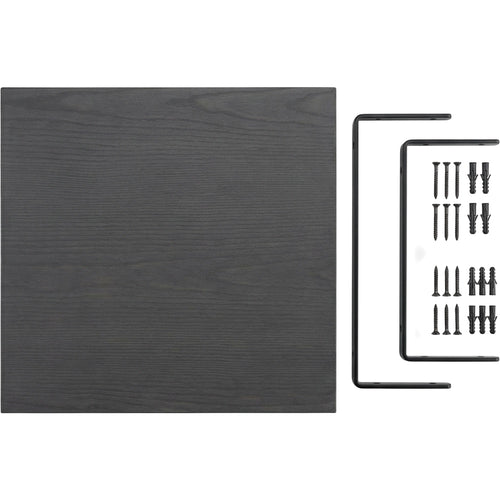 Zmktp Solid Pine Wall Shelf with Two U Brackets Charcoal 90 cm - Product view